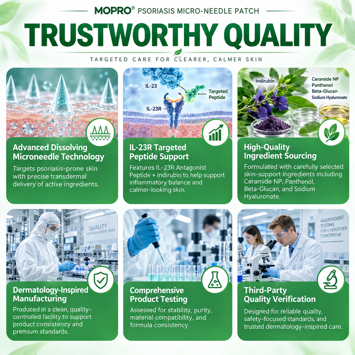 𝑴𝑶𝑷𝑹𝑶® 👩‍⚕️👩‍⚕️ 𝑰𝑳-23𝑹 𝑨𝒏𝒕𝒂𝒈𝒐𝒏𝒊𝒔𝒕 𝑷𝒆𝒑𝒕𝒊𝒅𝒆 + 𝑰𝒏𝒅𝒊𝒓𝒖𝒃𝒊𝒏 10-𝑰𝑵-1 𝑵𝒂𝒏𝒐 𝑴𝒊𝒄𝒓𝒐𝒏𝒆𝒆𝒅𝒍𝒆 𝑷𝒂𝒕𝒄𝒉 （𝑯𝒆𝒍𝒑𝒔 𝑹𝒆𝒅𝒖𝒄𝒆 𝑽𝒊𝒔𝒊𝒃𝒍𝒆 𝑹𝒆𝒅𝒏𝒆𝒔𝒔 & 𝑺𝒄𝒂𝒍𝒊𝒏𝒈, 𝑺𝒐𝒐𝒕𝒉𝒆 𝑫𝒓𝒚𝒏𝒆𝒔𝒔 & 𝑰𝒕𝒄𝒉𝒊𝒏𝒈, 𝑺𝒖𝒑𝒑𝒐𝒓𝒕 𝑯𝒆𝒂𝒍𝒕𝒉𝒊𝒆𝒓 𝑺𝒌𝒊𝒏 𝑪𝒆𝒍𝒍 𝑻𝒖𝒓𝒏𝒐𝒗𝒆𝒓 & 𝑺𝒌𝒊𝒏 𝑩𝒂𝒓𝒓𝒊𝒆𝒓 𝑹𝒆𝒑𝒂𝒊𝒓）