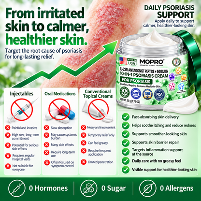 🔥 Only 10 left! Get 30% OFF your second purchase! MOPRO® helps reduce visible scaling, redness, dryness & itching while supporting psoriasis-prone skin. Limited stock — don’t miss out! 💚