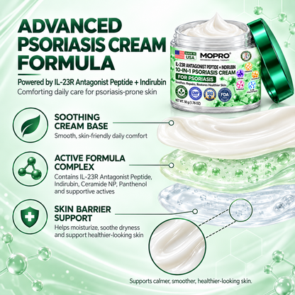 🔥 Only 10 left! Get 30% OFF your second purchase! MOPRO® helps reduce visible scaling, redness, dryness & itching while supporting psoriasis-prone skin. Limited stock — don’t miss out! 💚